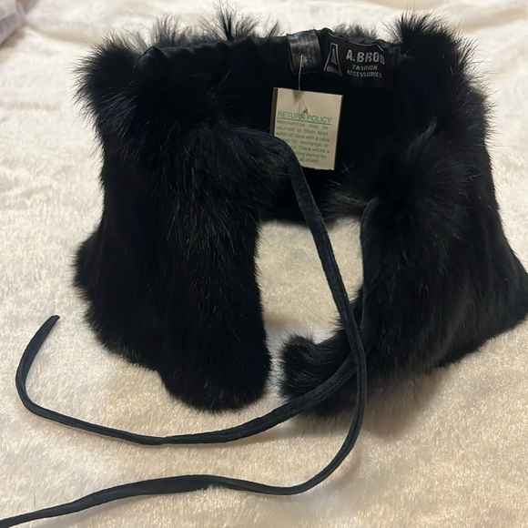 A. Brod Accessories - Dyed Rabbit hair tie front collar